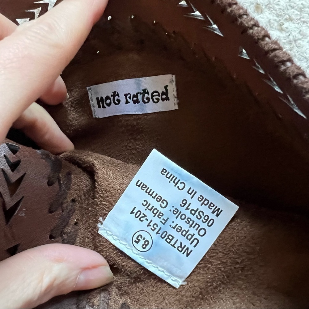 not rated: Sansa Faux Brown Suede 'Sansa Chelsea' Heeled Boots - Picture 12 of 13
